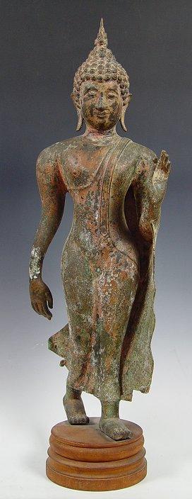 Appraisal: LARGE BRONZE STANDING HINDU DEITY '' h '' with plinth