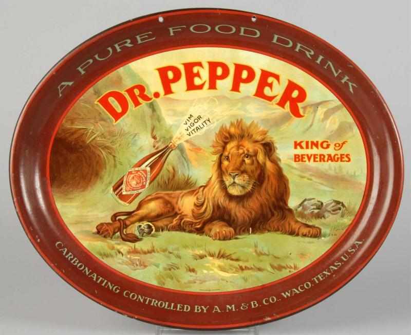 Appraisal: Dr Pepper Oval Serving Tray with Classic Lion Description Marked