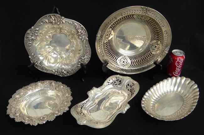 Appraisal: Lot five pcs sterling silver including three bowls and two