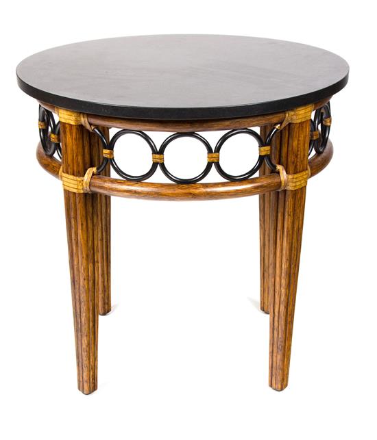 Appraisal: Sale Lot A McGuire Bamboo and Marble Low Table having