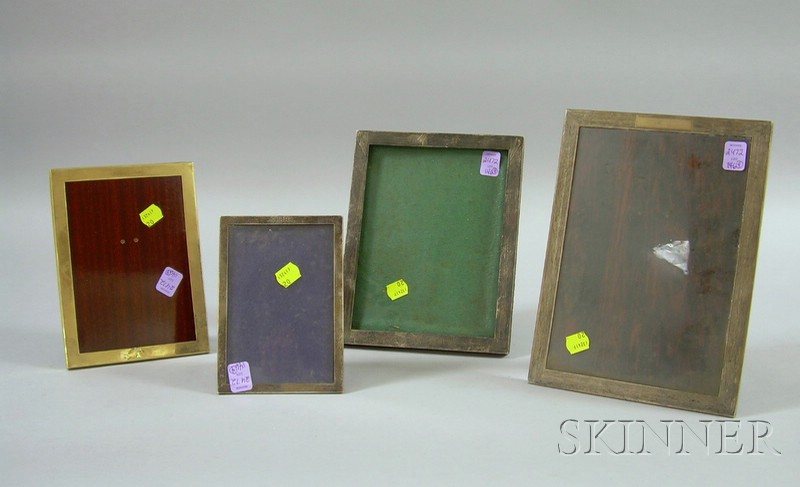 Appraisal: One kt Gold and Three Sterling Picture Frames Gold frame