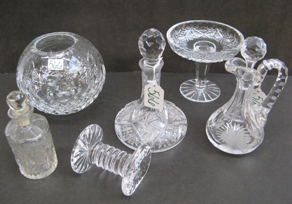 Appraisal: A COLLECTION OF SIX AMERICAN AND CONTINENTAL CUT CRYSTAL rose