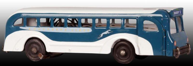 Appraisal: Pressed Steel Buddy L Greyhound Lines Bus Toy Description Wind-up