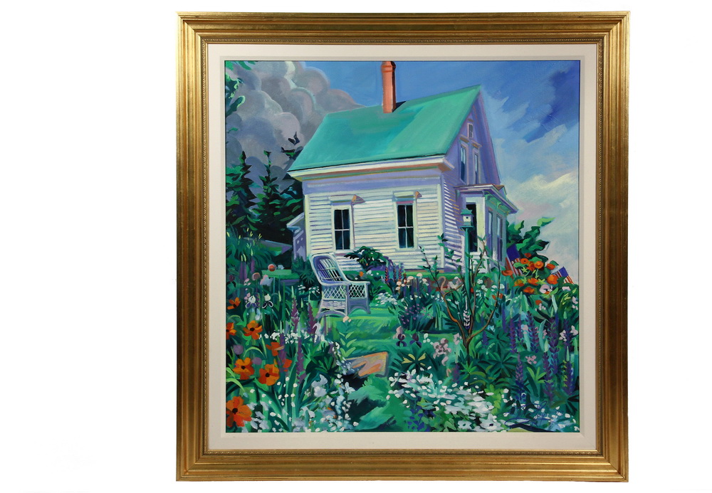 Appraisal: JILL HOY Contemporary Stonington Maine - Jill's June Garden oil