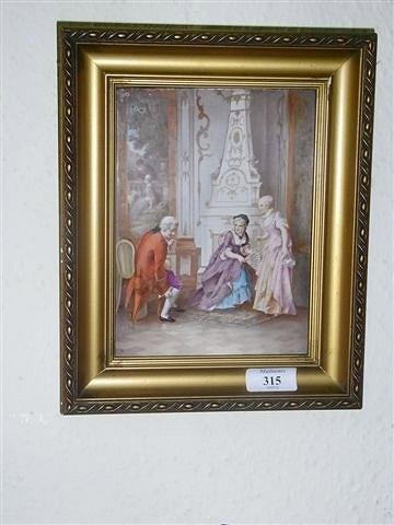 Appraisal: A FRENCH PORCELAIN PLAQUE painted with an interior scene after