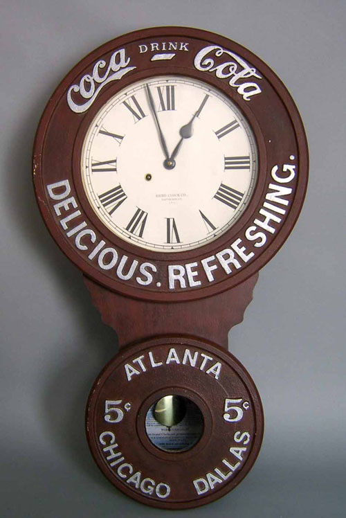 Appraisal: Reproduction Baird advertising clock for Coca-Cola h