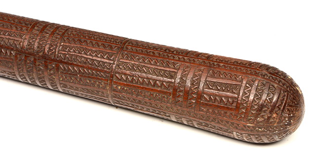 Appraisal: A TONGAN CARVED WOODEN PADDLE CLUB with rounded and flat