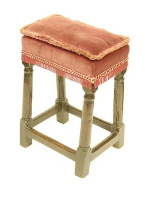 Appraisal: A late th century oak joined stool the velvet upholstered