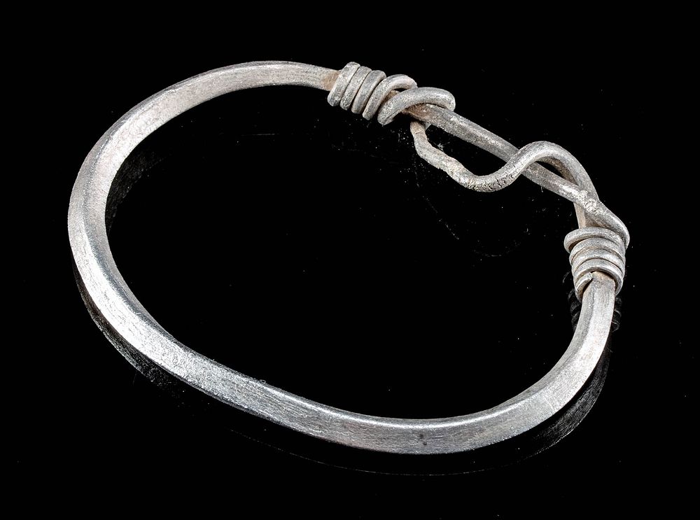 Appraisal: Viking Silver Child's Bracelet w Coiled Ends - g Originally