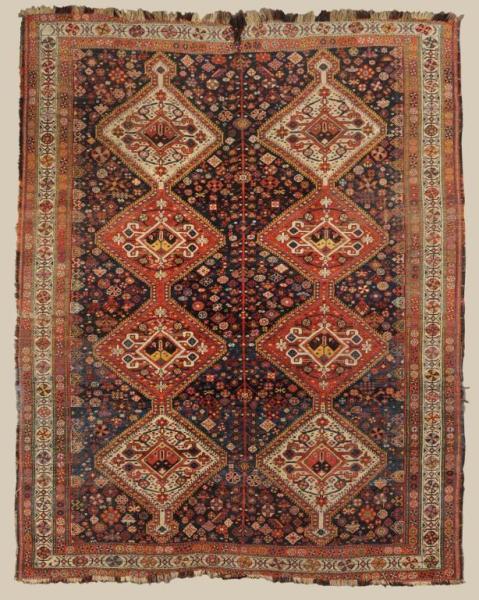 Appraisal: Antique Persian Quashquai Shiraz Room-Size Rug Description Edge and fringe