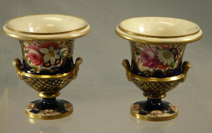 Appraisal: Pair of Royal Crown Derby bough pots cobalt ground with