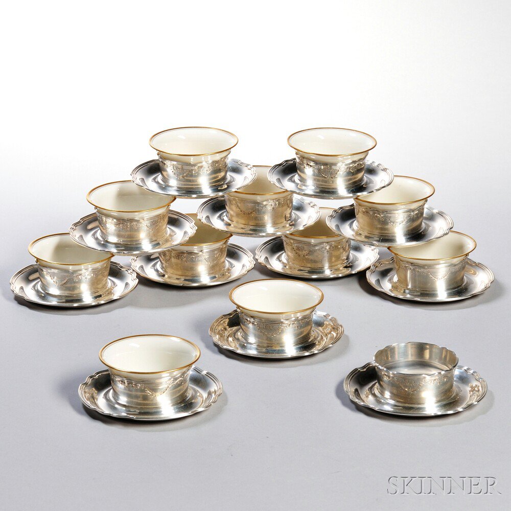 Appraisal: Twelve Reed Barton Sterling Silver Bouillon Cups Taunton th century