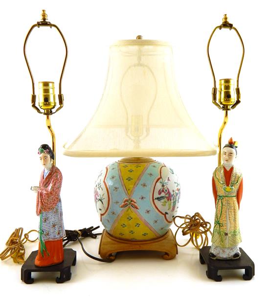 Appraisal: ASIAN early th C Chinese decorative arts converted into lamps