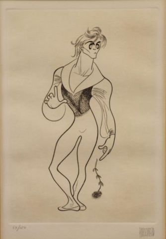 Appraisal: HIRSCHFELD Al Etching Baryshnikov Pencil signed lower right numbered lower