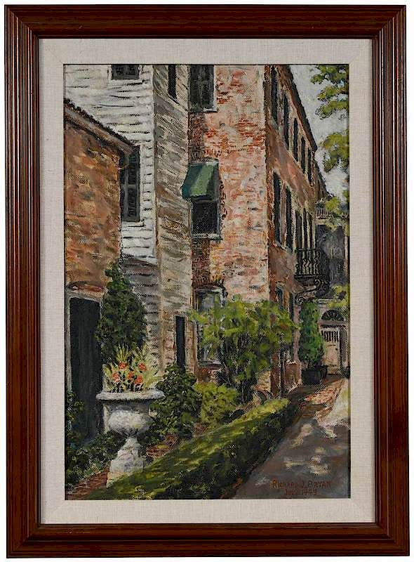 Appraisal: Richard J Bryan South Carolina - Charleston Scene signed lower