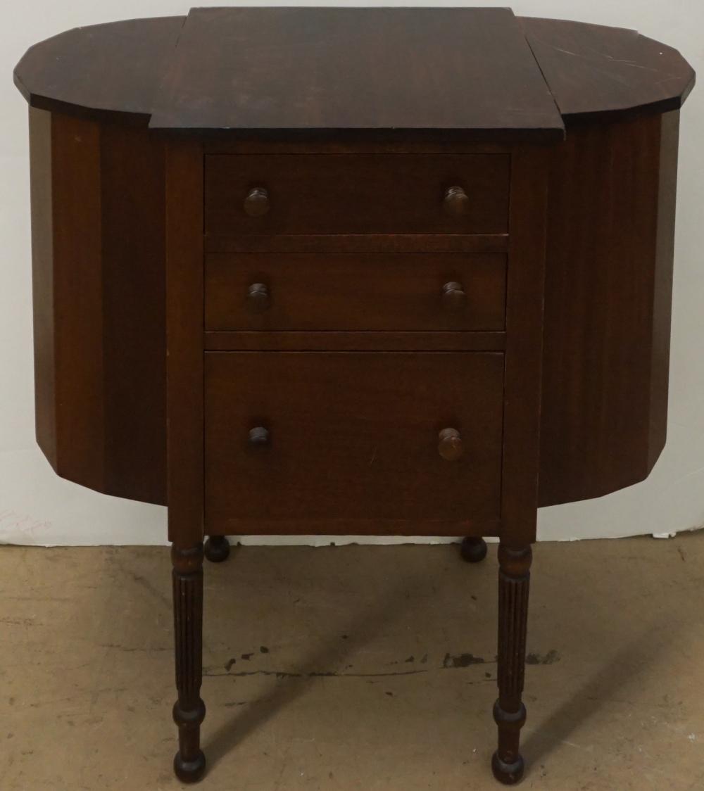 Appraisal: MARTHA WASHINGTON STYLE MAHOGANY SEWING STAND X X IN X