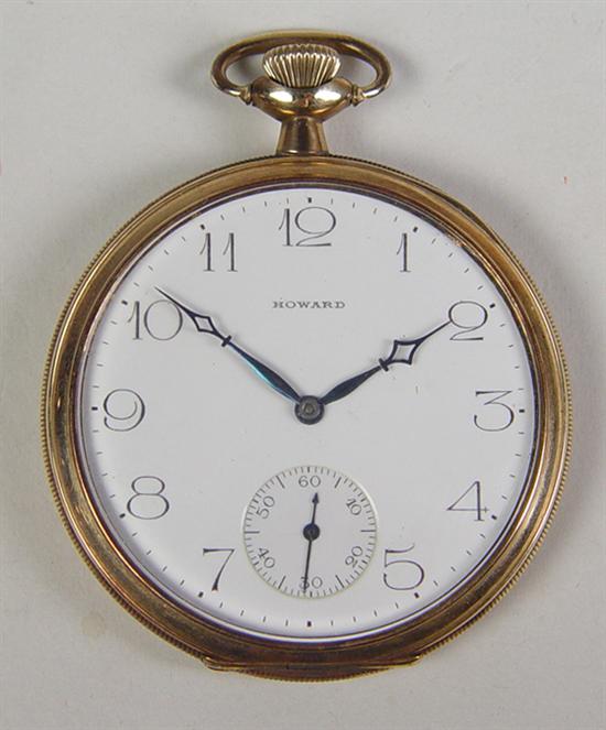 Appraisal: K Howard Pocket Watch Circa Inner dust cover marked Howard