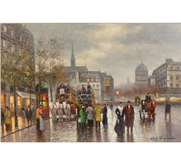 Appraisal: Antoine Blanchard French - Parisian street scene oil on canvas