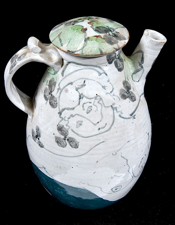 Appraisal: RON SLAGLE STUDIO POTTERY NUDE A RARE COVERED PITCHER BY