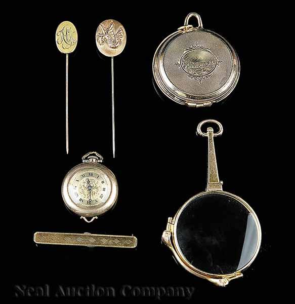 Appraisal: A Group of Antique Yellow Gold Items including a gold