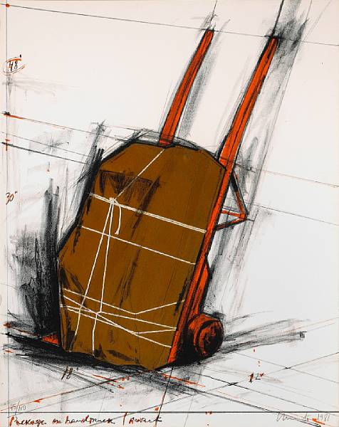 Appraisal: Christo American born Package on Handtruck Project Sch Lithograph in