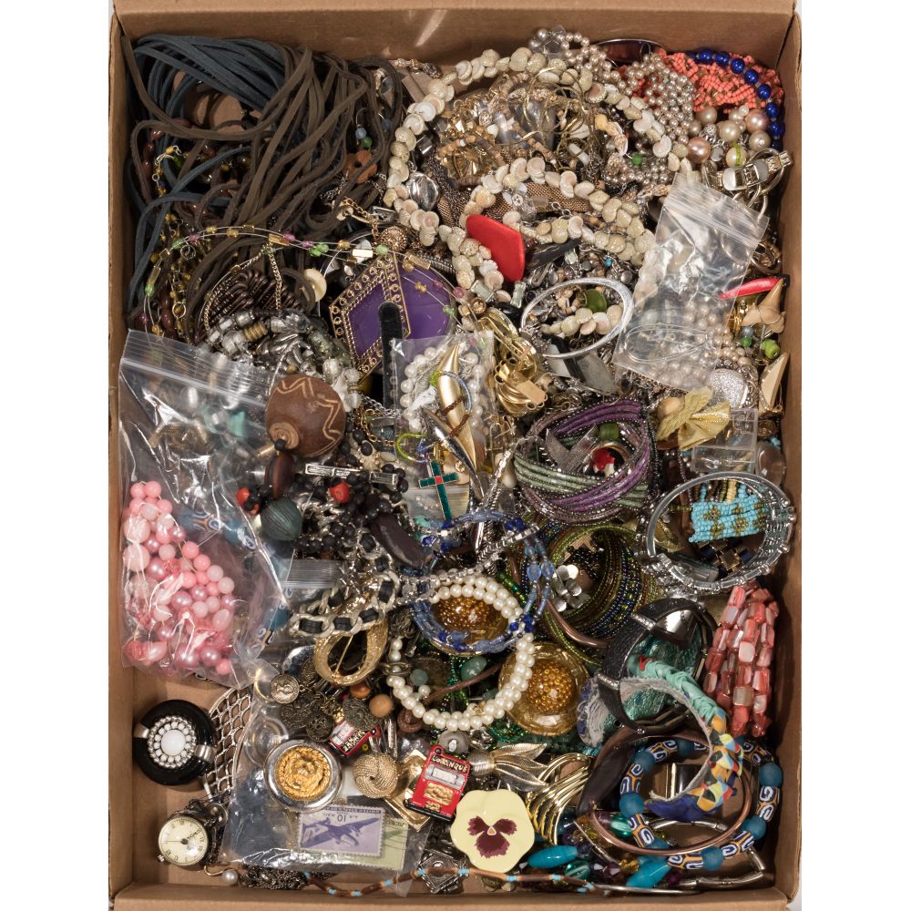 Appraisal: COSTUME JEWELRY ASSORTMENTApproximately pounds of necklaces earrings bracelets pins and