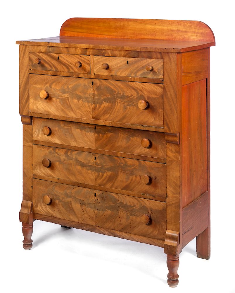 Appraisal: Mahogany Empire Chest of Drawers Good condition with nnormal wear