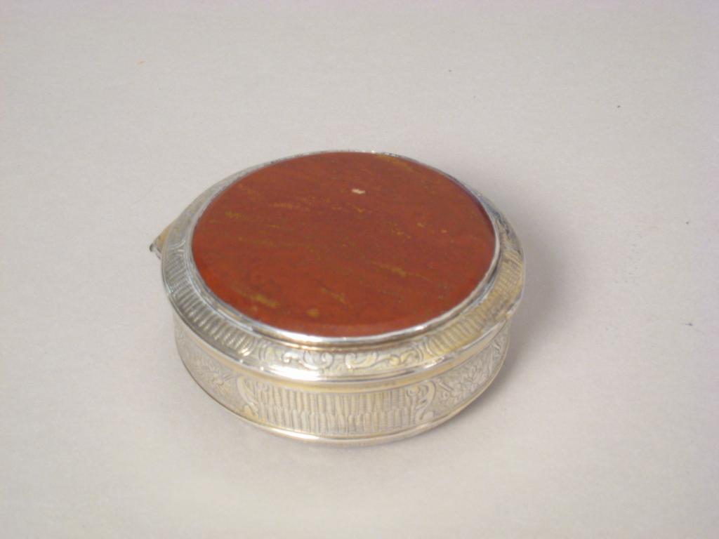 Appraisal: An th Century Continental silver circular Box with floral engraved