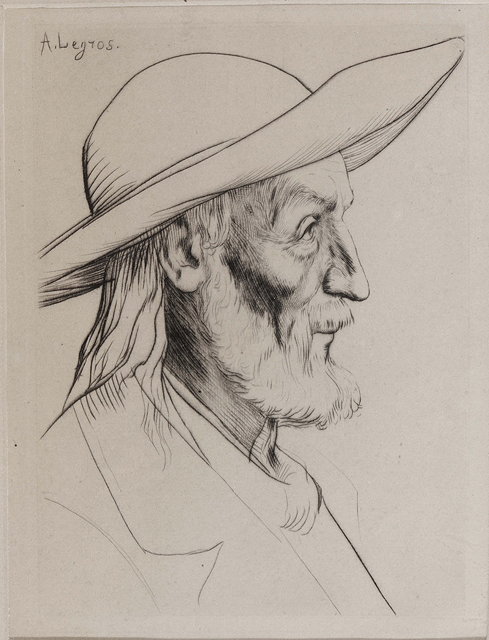 Appraisal: ALPHONSE LEGROS - Side profile portrait of a gentleman wearing