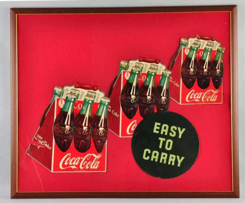 Appraisal: Cardboard Coca-Cola Cutouts Description s Framed under plexiglass This is