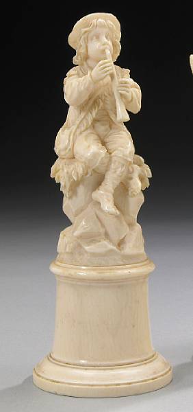 Appraisal: A Continental carved ivory figure late th century Modeled as