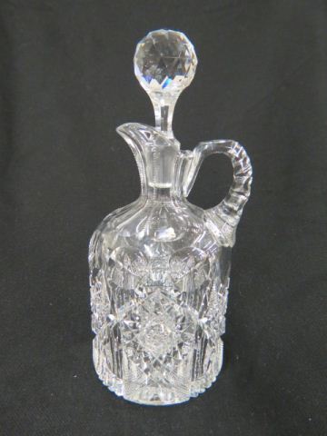 Appraisal: Cut Glass Whiskey Decanter brilliant period starburst medallion designs excellent