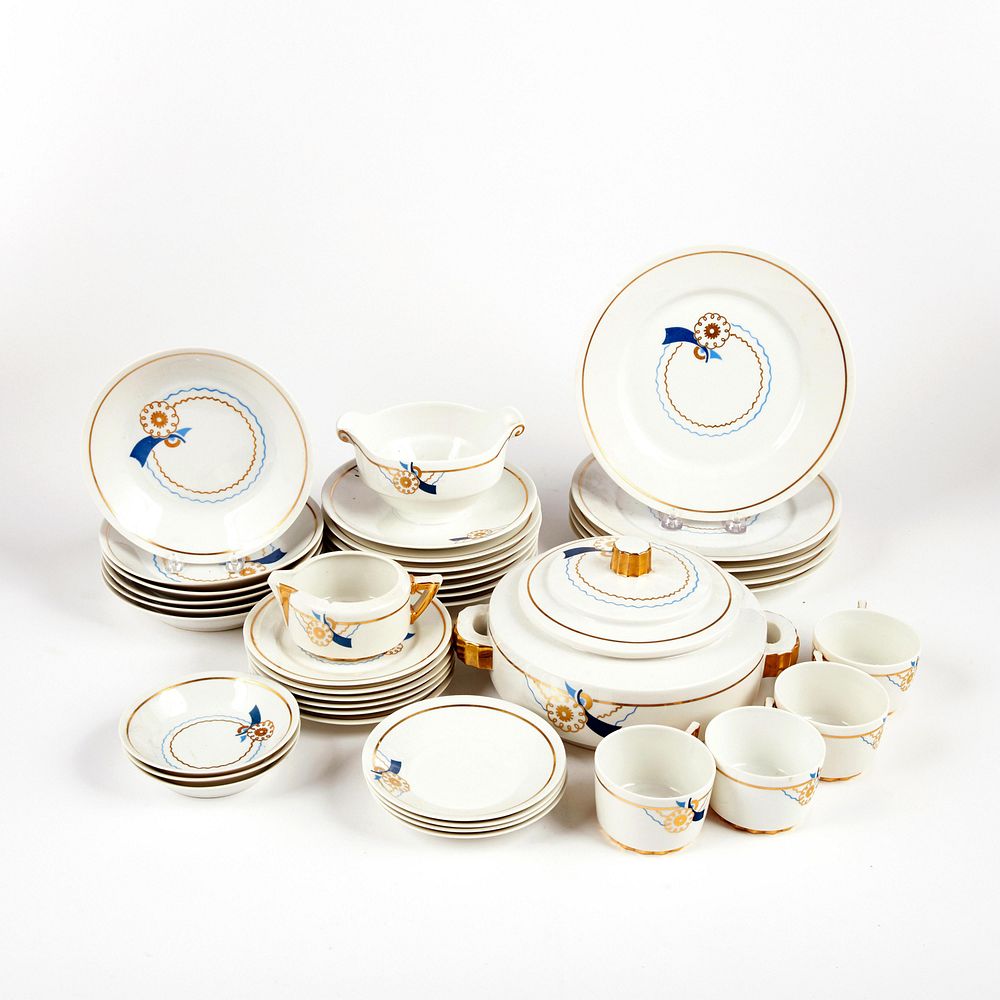 Appraisal: Limoges French Art Deco Porcelain Set Limoges France A set