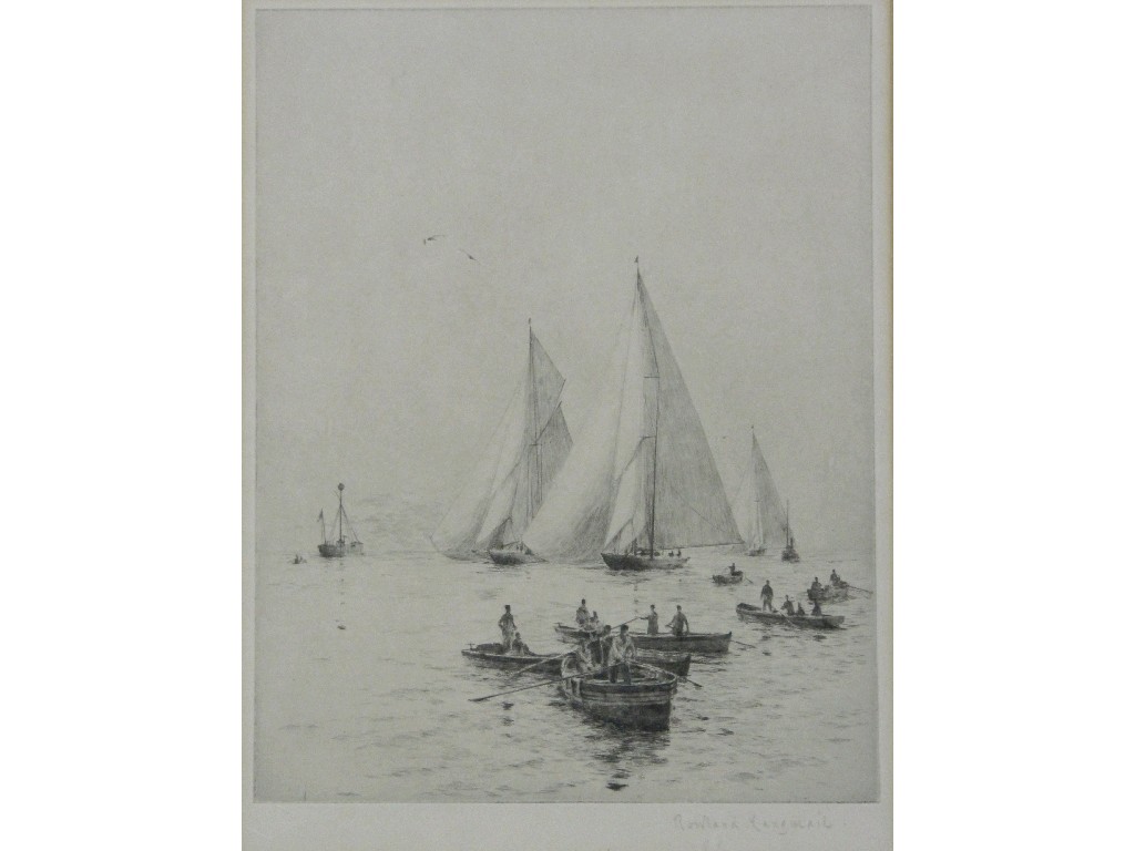 Appraisal: ROWLAND LANGMAID - Drypoint 'In the Solent' signed in pencil