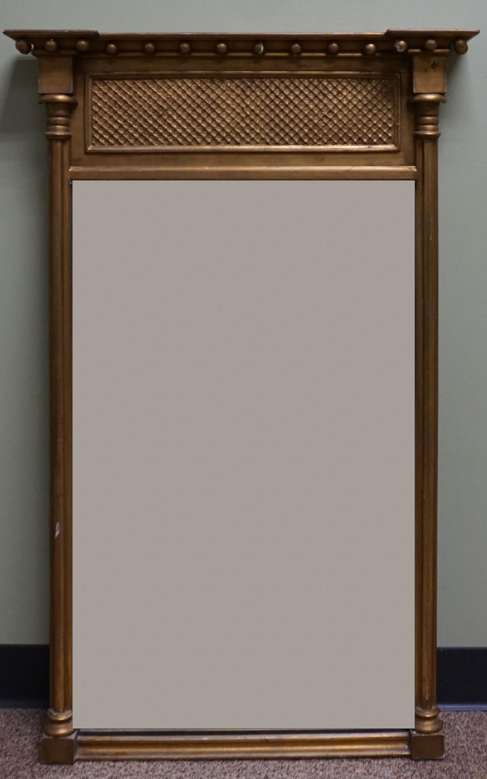 Appraisal: CLASSICAL STYLE GILT GESSO MIRROR X IN X CM Classical