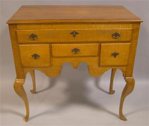 Appraisal: QUEEN ANNE STYLE MAPLE HIGH BOY BASE the rectangular top