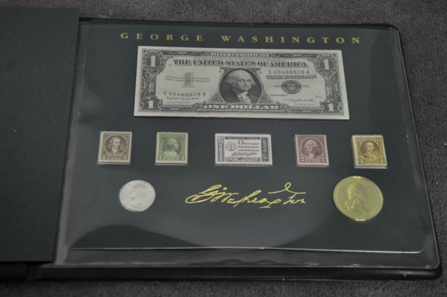 Appraisal: George Washington Collection silver certificate various stamps bicentennial quarter and