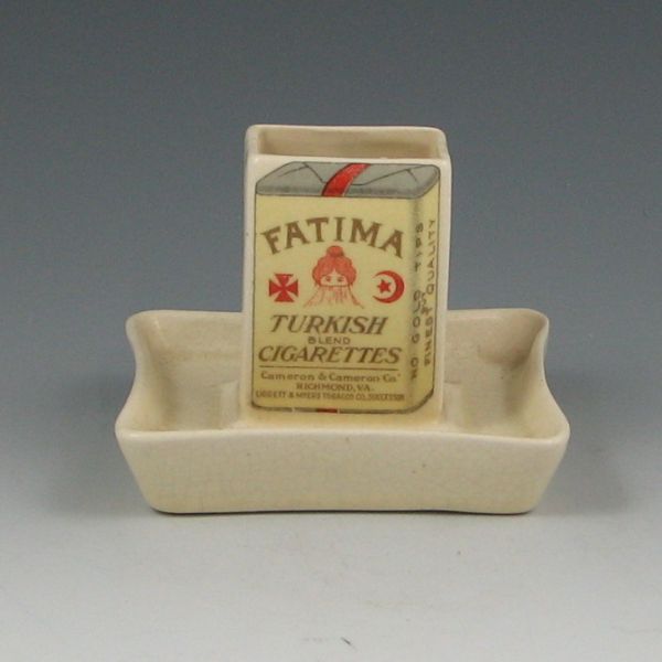 Appraisal: Roseville Creamware advertising piece with Fatima Turkish Blend Cigarettes on