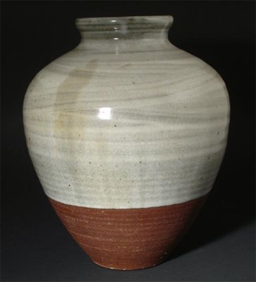 Appraisal: A large pottery vase probably by Malcolm Pepper stoneware with