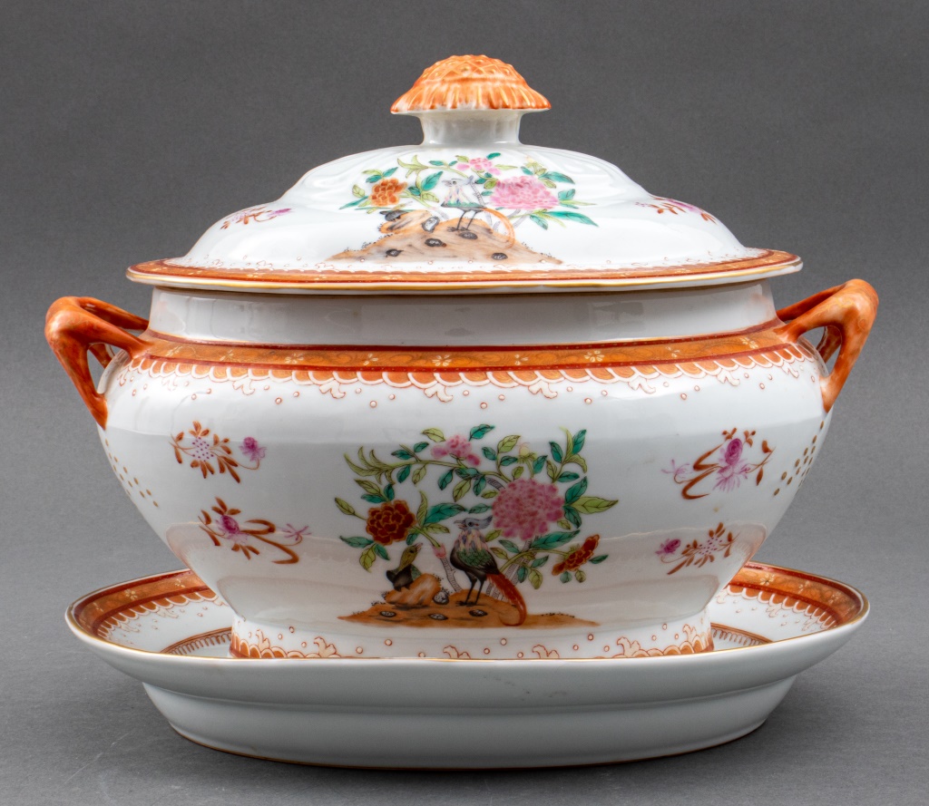 Appraisal: CHINESE EXPORT STYLE CLIPPER SHIP TUREEN STAND Chinese export style