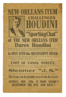 Appraisal: Houdini Harry New Orleans Item Challenges Houdini Manacled Dive Into