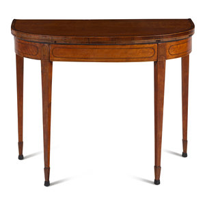 Appraisal: A George III Satinwood Flip-Top Table th Century Height x