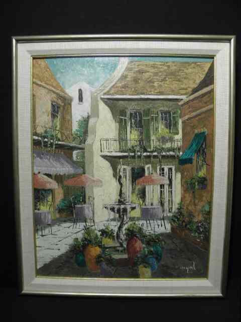 Appraisal: Myrl D'Arcy New Orleans French Quarter oil on masonite painting