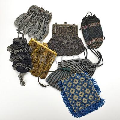 Appraisal: EIGHT BEADED CROCHET EVENING BAGS - Includes glass and cut