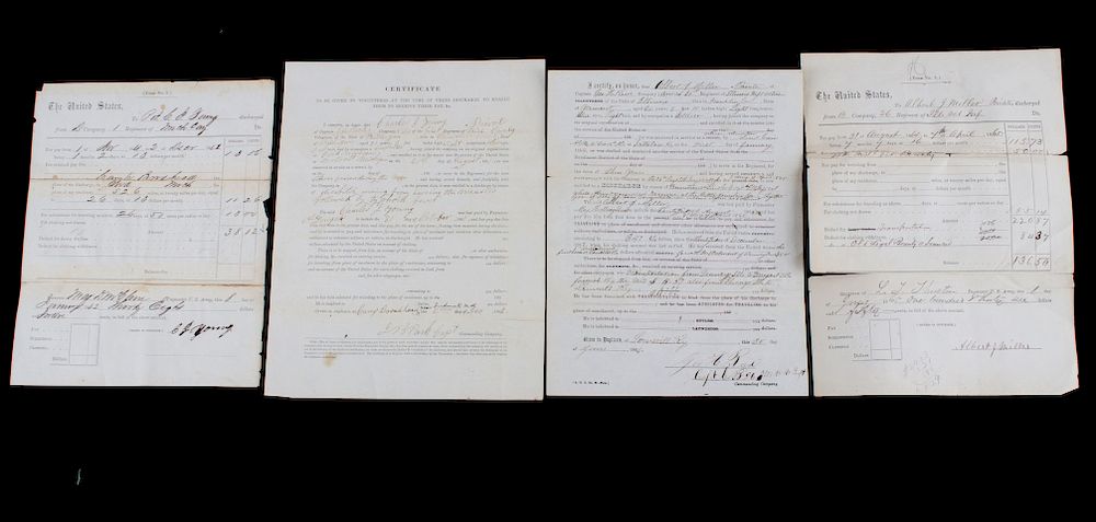 Appraisal: Collection of Civil War Soldier Discharge Papers Offered in this