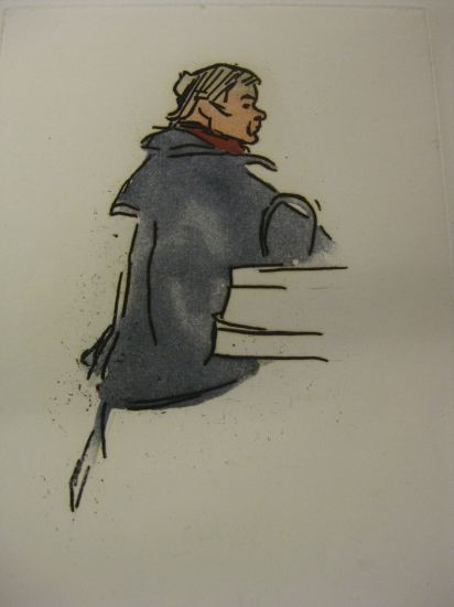 Appraisal: JACQUES VILLON Le Chiffoni re Color etching and aquatint x