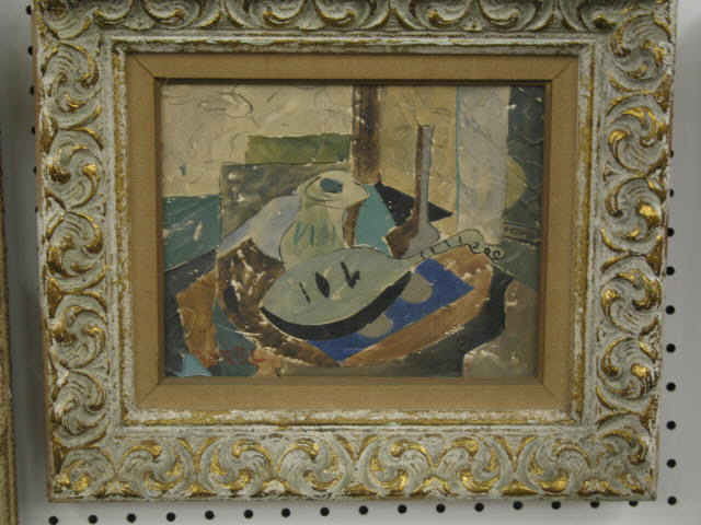 Appraisal: Paul Borel Cubist Oil still life with mandolin listed Spanish