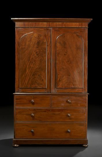 Appraisal: William IV Mahogany Linen Press second quarter th century the