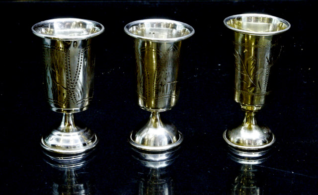 Appraisal: A set of six Russian silver sherry cups