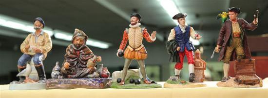 Appraisal: FIVE ROYAL DOULTON FIGURES The Seafarer H N h Gulliver